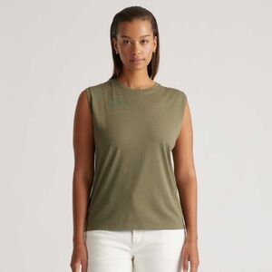 Quince‎ olive green cotton modal sleeveless top